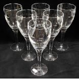 A set of six large Waterford Crystal John Rocha "G