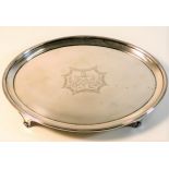 A heavy gauge small Georgian London silver salver