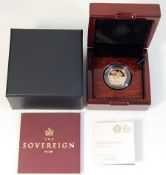 A 2018 Royal Mint boxed & cased QEII full gold pro