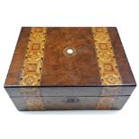 A Victorian box with marquetry decor 11.875in wide