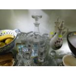 A Dartington glass decanter & drinking glasses