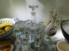 A Dartington glass decanter & drinking glasses