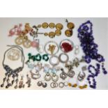 A quantity of mixed costume jewellery including a