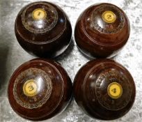 A set of four Thomas Taylor bowls 4 Bias 3