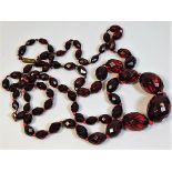 Two faceted amber style beaded necklaces 57.2g 20i