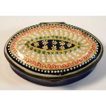 An antique enamel patch box with jewelled décor &