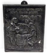 A 19thC. cast iron plaque of religious interest 14