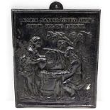 A 19thC. cast iron plaque of religious interest 14