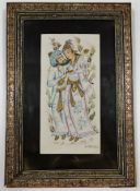 An early 20thC. Persian watercolour on ivory panel