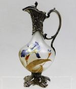 A good 19thC. enameled glass ewer set with ornate