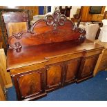 A large Victorian mahogany sideboard, repair to to