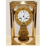 A 19thC. brass French Empire Clock 14.5in high. Pr
