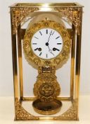 A 19thC. brass French Empire Clock 14.5in high. Pr