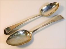 A pair of Georgian silver spoons London 1806 by Ri