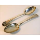 A pair of Georgian silver spoons London 1806 by Ri