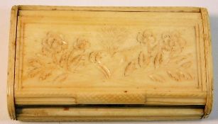 A Napoleonic prisoner of war bone snuff box of rec