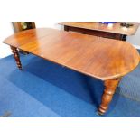 A Victorian mahogany & walnut extending table, som