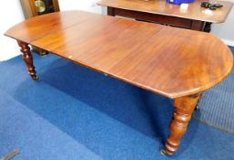 A Victorian mahogany & walnut extending table, som