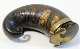 A 19thC. horn snuff mull