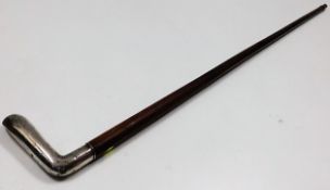 A hardwood walking cane with Chinese marked white