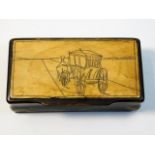 A 19thC. horn snuff box 3.875in wide
