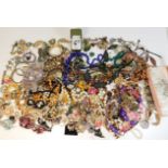 A large quantity of mixed costume jewellery items