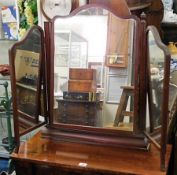 A 19thC. triptych mirror, some faults 30.5in high