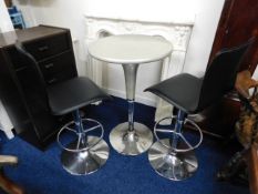 A modern bar table & stool set