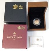 A 2012 Royal Mint boxed & cased QEII half gold pro