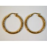 A pair of 9ct gold 30mm hoop earrings 1.5g