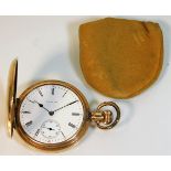 A gold plated full hunter Elgin pocket watch. Prov