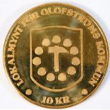 A cased Swedish yellow metal 10KR proof finish coi