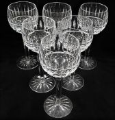 A set of six Waterford crystal Tramore hock glasse