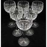 A set of six Waterford crystal Tramore hock glasse