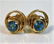 A pair of 14ct gold concentric hoop earrings set w