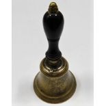 A 19thC. small brass bell 7in tall
