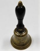 A 19thC. small brass bell 7in tall