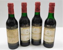 Four 1966 half bottles of Baron Philippe De Rothsc
