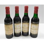 Four 1966 half bottles of Baron Philippe De Rothsc