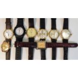 A quantity of eight gents watches including one si