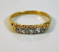 An antique 18ct gold ring set with approx. 0.45ct