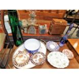 Three Coalport Miranda dishes, two Imari plates &