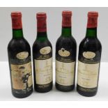 Four 1964 half bottles of Baron Philippe De Rothsc