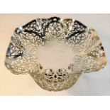 A 1964 footed fretwork silver bowl approx. 350g Makers Mark - A Taite & Sons Ltd
