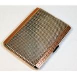 A machined art deco silver cigarette case with rose gold trim given to "Matron" by WW1 soldiers "The