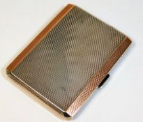 A machined art deco silver cigarette case with rose gold trim given to "Matron" by WW1 soldiers "The