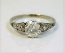 An antique 18ct white gold ring set with approx. 1