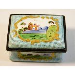 An antique enamelled patch box 2.125in wide