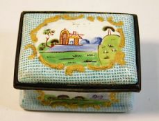 An antique enamelled patch box 2.125in wide