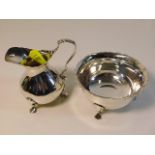 A matching Victorian silver creamer & sugar bowl b